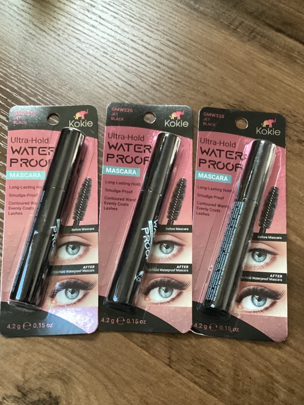 Kokie Ultra-Hold Waterproof Mascara Jet Black (3-Pack) New